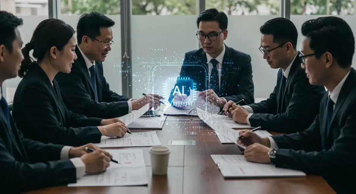 Business leaders discussing AI regulatory compliance strategy