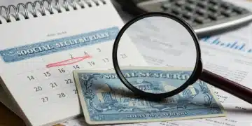 Calendar 2025 with magnifying glass over Social Security card, detailed COLA analysis