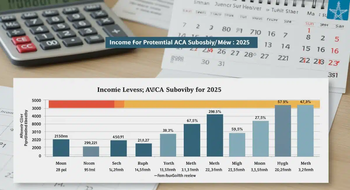 Infographic showing ACA subsidy eligibility and estimated savings based on income for 2025