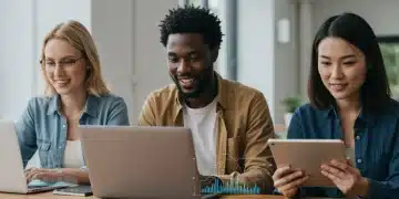 Adults engaged in online learning comparing platforms