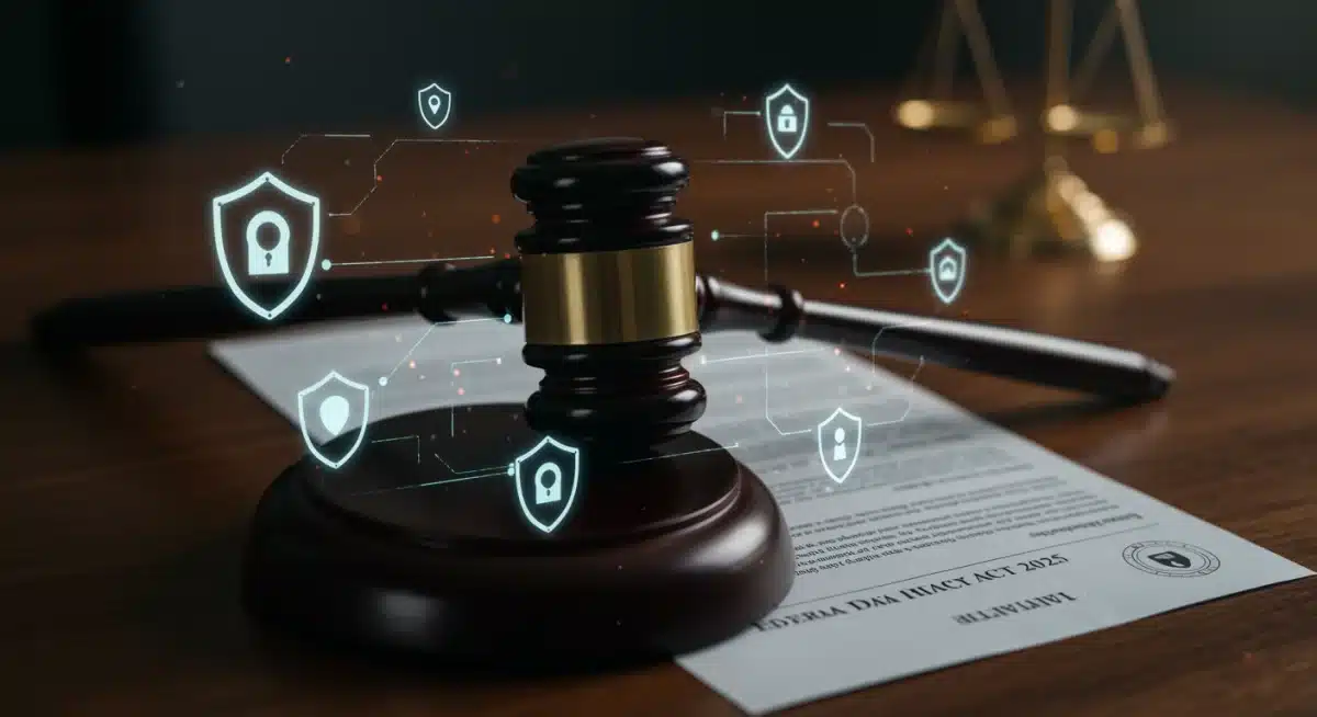 Gavel on legal document symbolizing new data privacy law