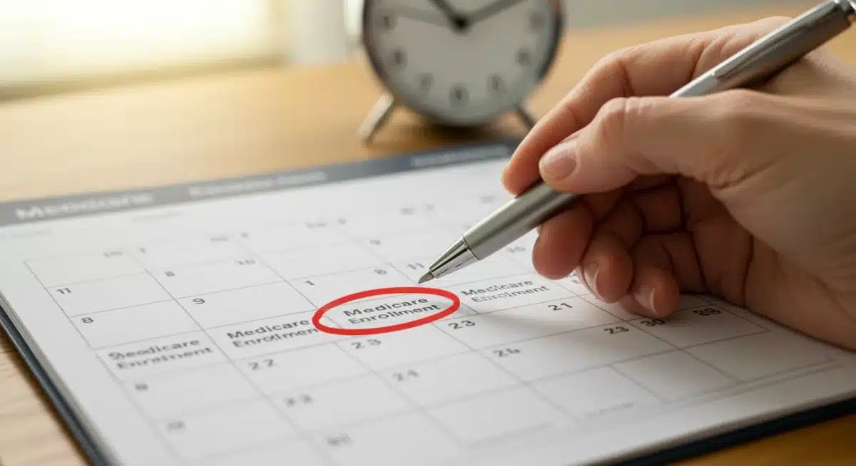 Calendar marking important 2025 Medicare enrollment deadlines