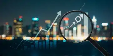 Financial graph showing rising interest rates and investment adjustments