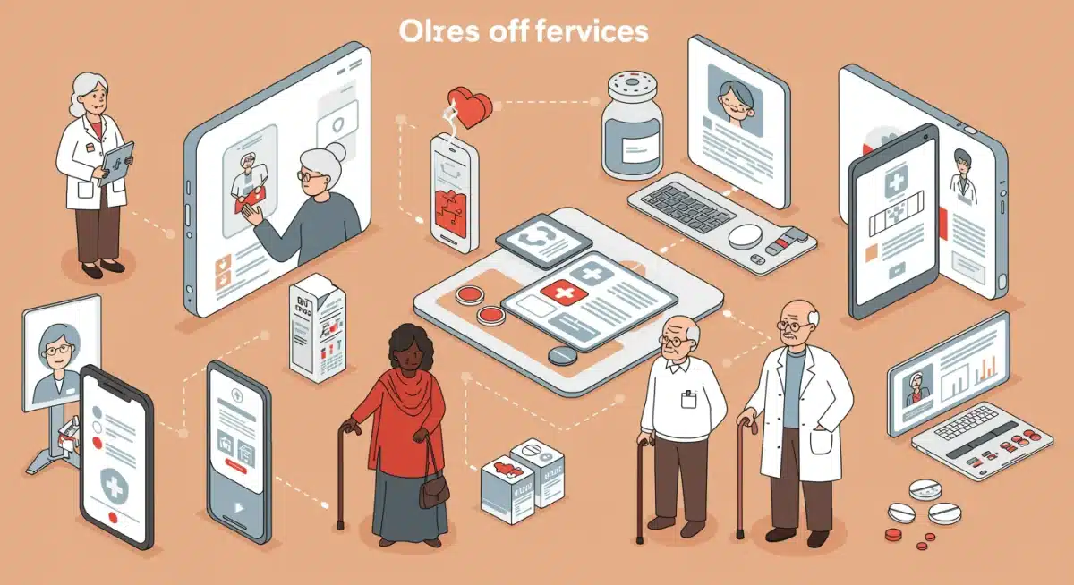 Diagram showing various healthcare services accessible to seniors under expanded Medicare.