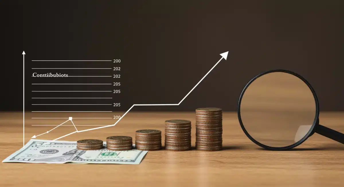 Compounding interest growth with 401k contributions over time