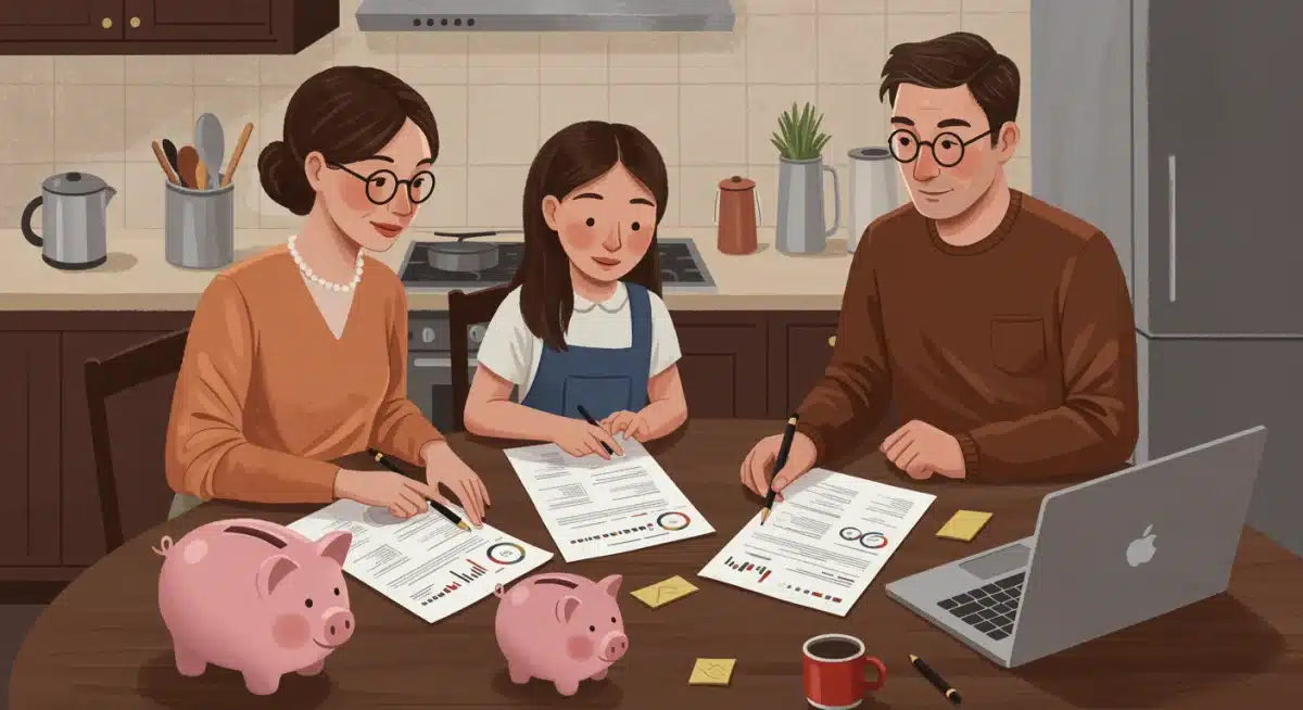 Family discussing mortgage refinancing options due to rate changes