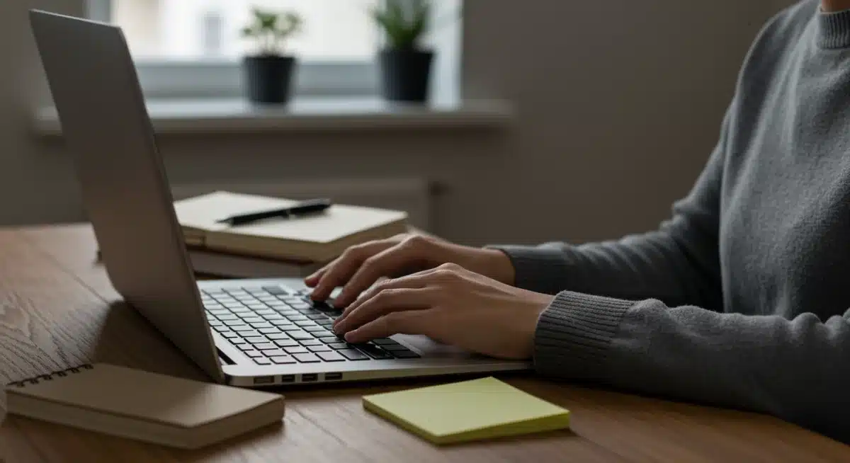 Individual engaging in online learning to upskill and adapt to job market demands.