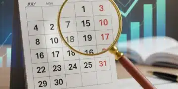Calendar showing 2026 with magnifying glass, symbolizing future retirement benefit projections.