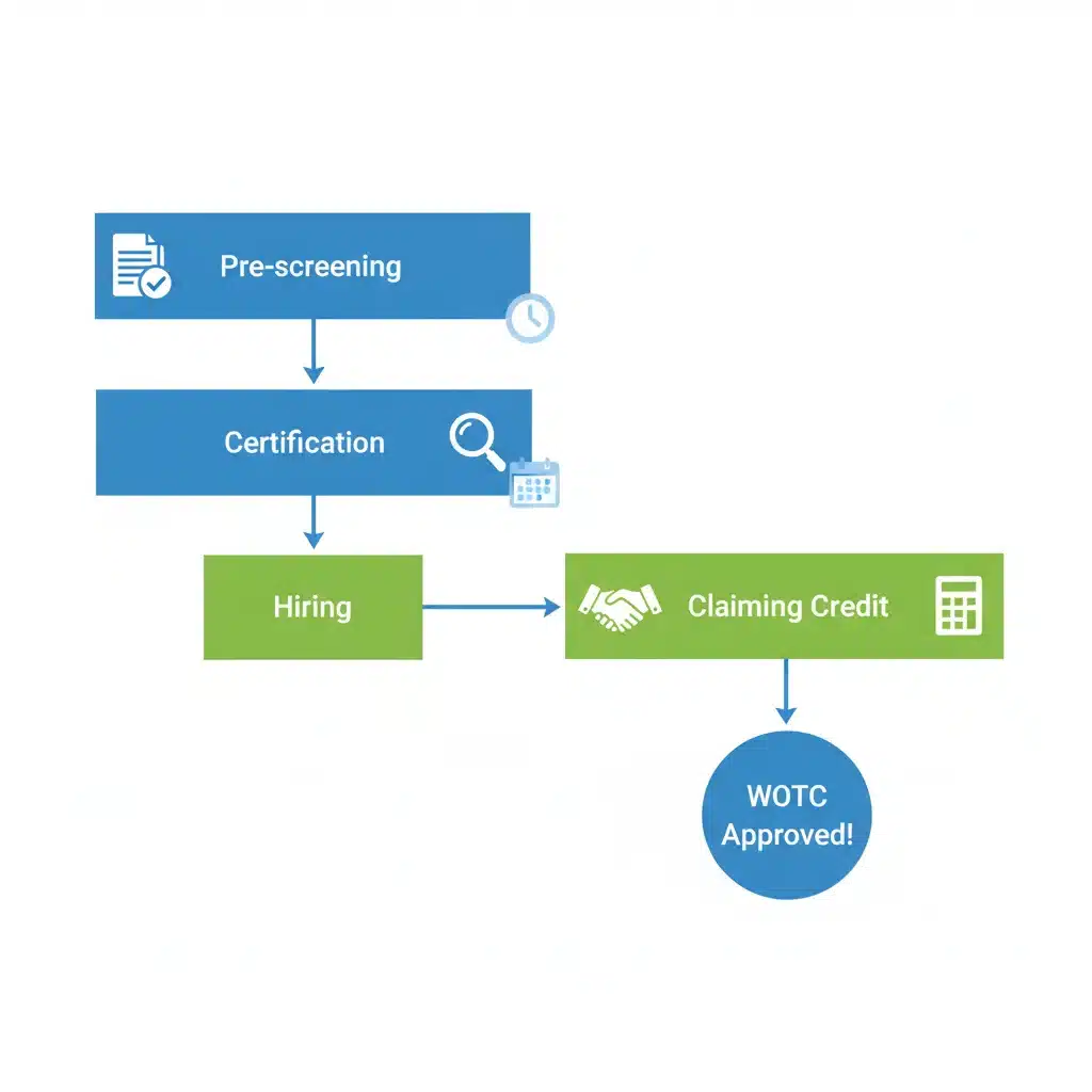 WOTC application process flowchart for businesses.