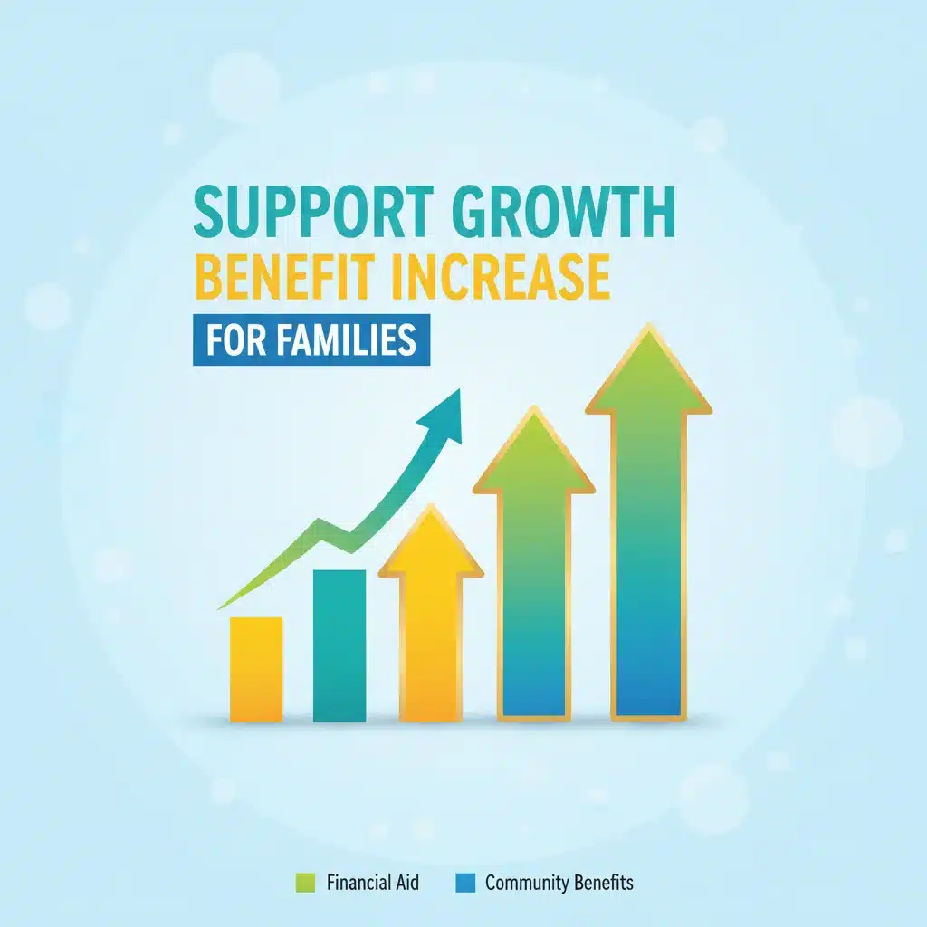 Infographic showing increasing financial benefits