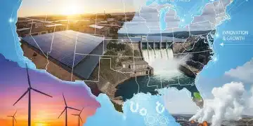 Diverse renewable energy sources across the US, symbolizing significant capacity growth.