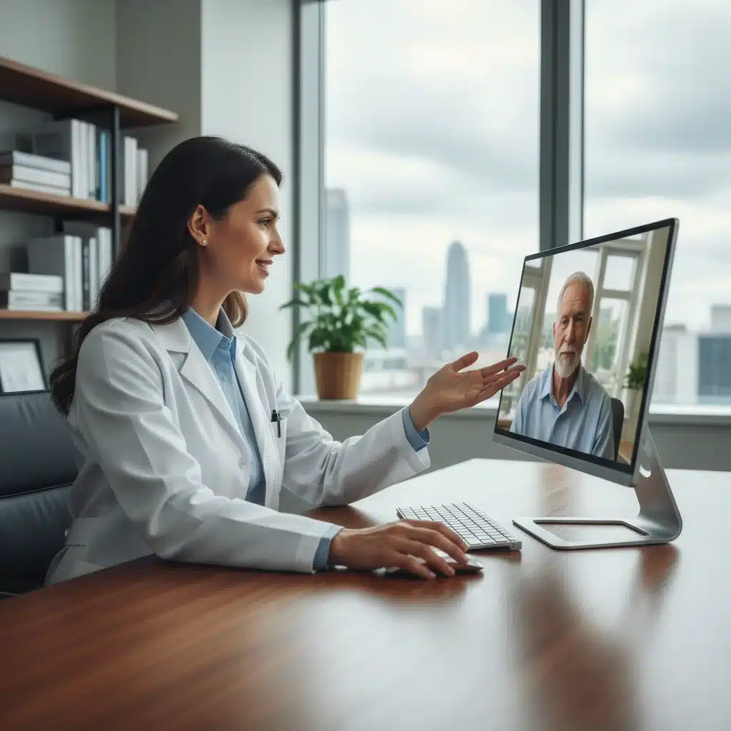 Doctor providing virtual medical consultation to a patient via video call.
