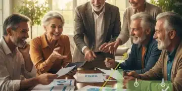 Happy retirees planning finances for 2026 Social Security benefits