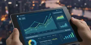 Digital tablet displaying a diversified investment portfolio with upward trending graphs and financial data for 2026.