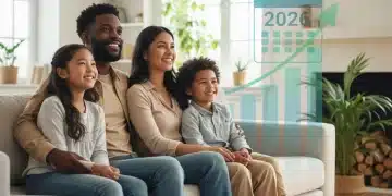 Happy family discussing finances, anticipating Child Tax Credit 2026 benefits