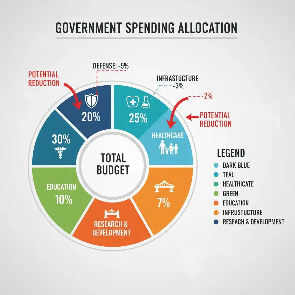 Infographic of government spending categories and potential cuts