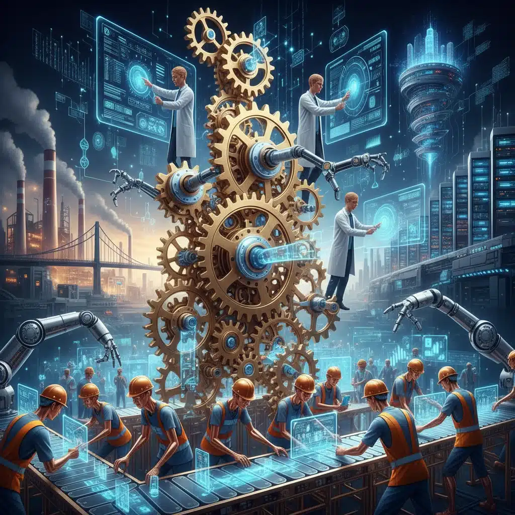 Human-AI collaboration in the evolving industrial and digital landscape.