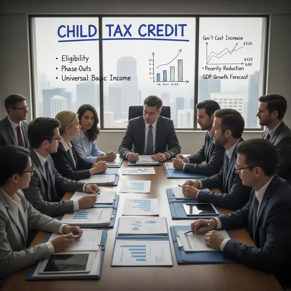 Policymakers discussing Child Tax Credit enhancements and economic projections for 2026