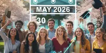 Students celebrating loan forgiveness with a 2026 calendar overlay